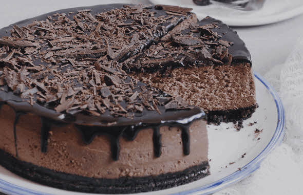 چیز کیک شکلاتی ساده بدون فر